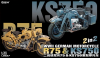 L3527 1/35 WWII GERMAN MOTORCYCLE R75 & KS750 2 in 2 
